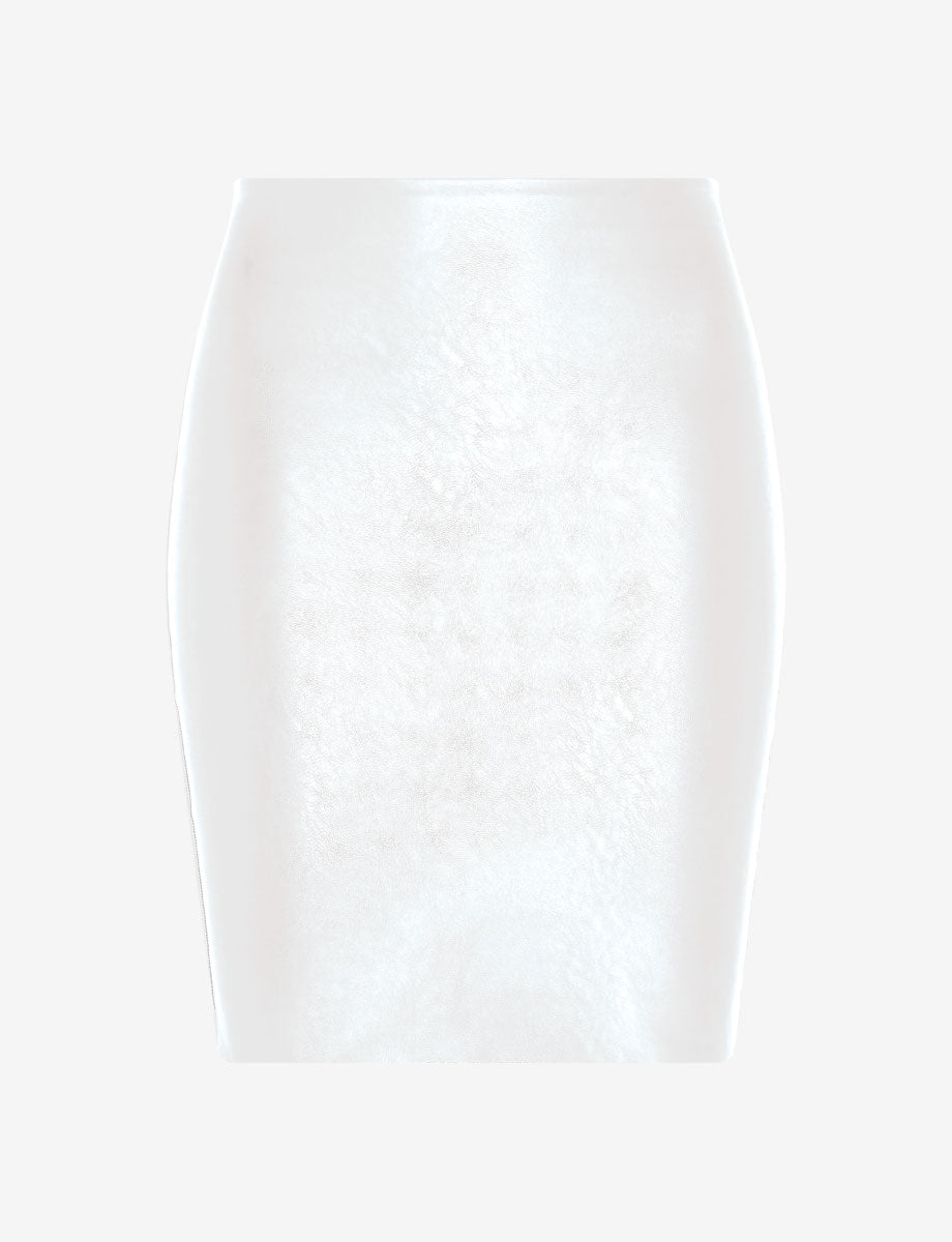 Faux Leather Mini Skirt::White::Main