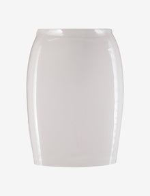 Faux Patent Leather Mini Skirt::Porcelain::Main