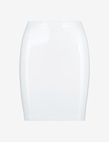Faux Patent Leather Mini Skirt::White::Main