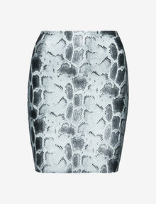 Faux Leather Animal Mini Skirt::Fog Python::Main