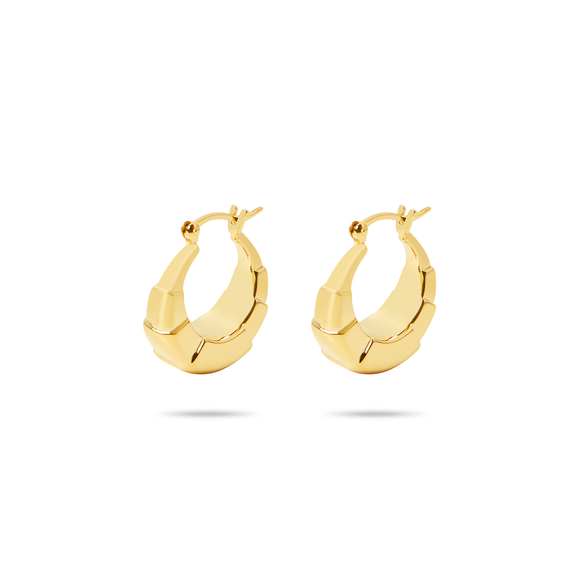 The Croissant Textured Hoop | 18K Yellow Gold-Plated