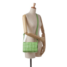 Bottega Veneta | Pre-Owned Nappa Intrecciato Cassette Crossbody | Green/Light Green