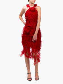 Matte Organza Mini Dress | Burgundy