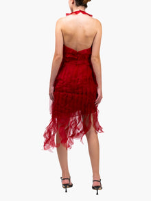 Matte Organza Mini Dress | Burgundy
