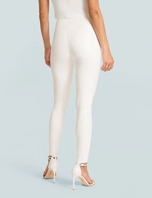 Faux Leather Legging::White::Back