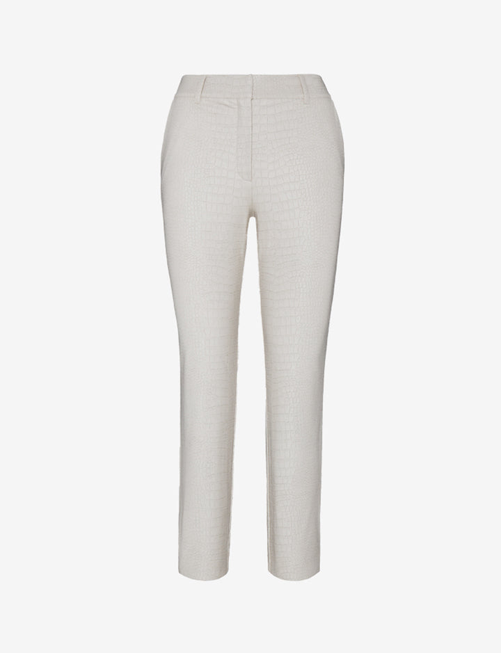 Faux Leather Animal 7/8 Trouser::Bone Croc::Main