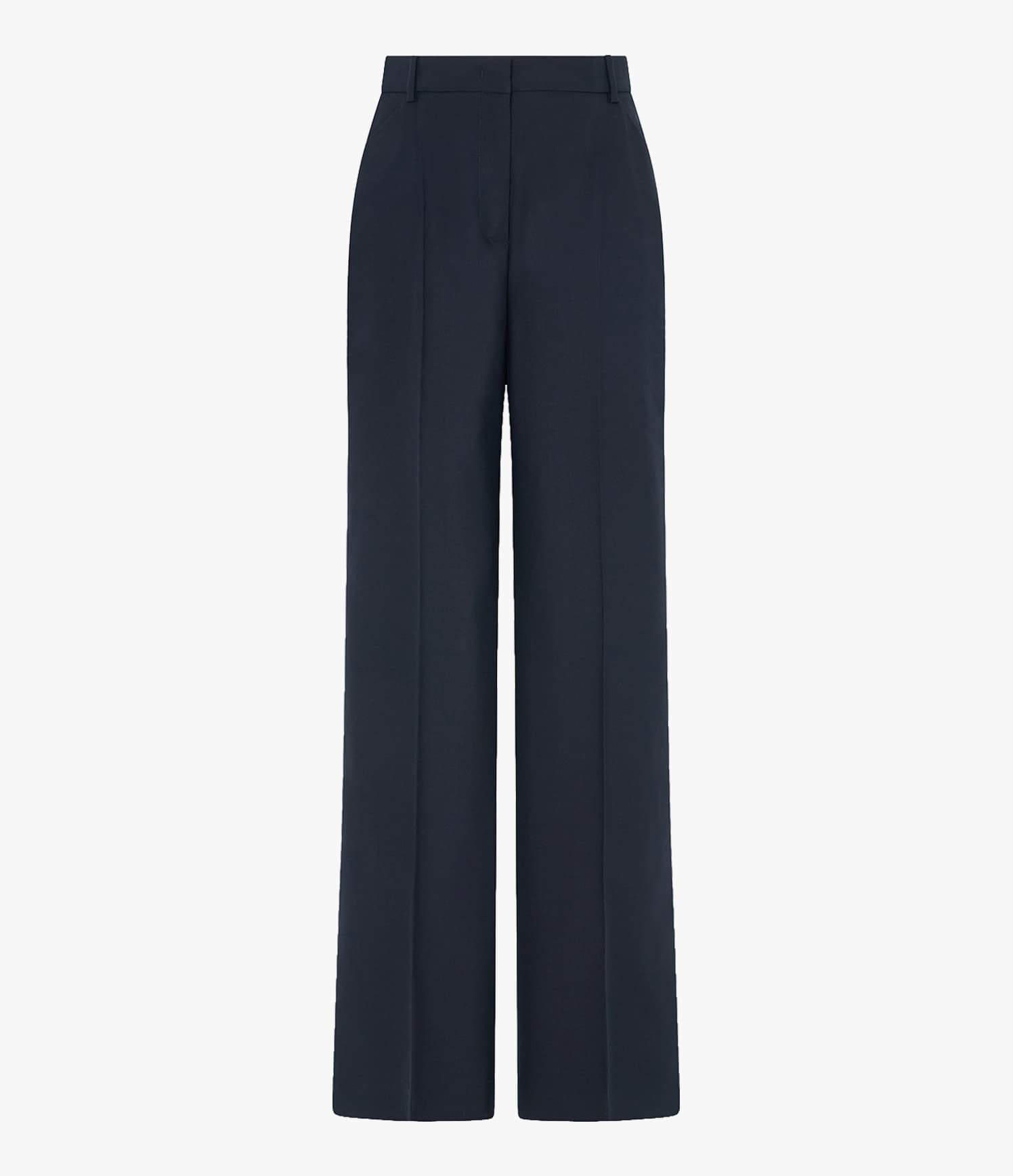 Another Tomorrow Slight Flare Trouser in Navy – Wool Women's Trousers