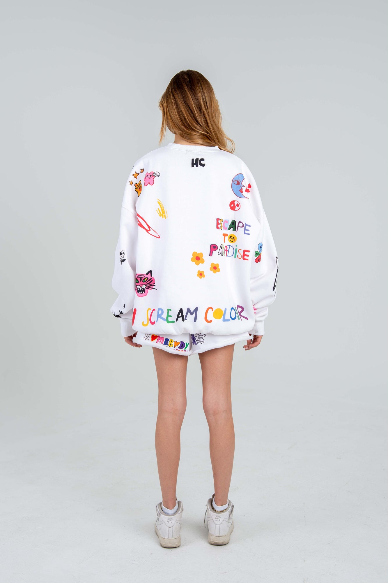 Mayfair x @iscreamcolour Somebody Loves You Sweatshorts | White