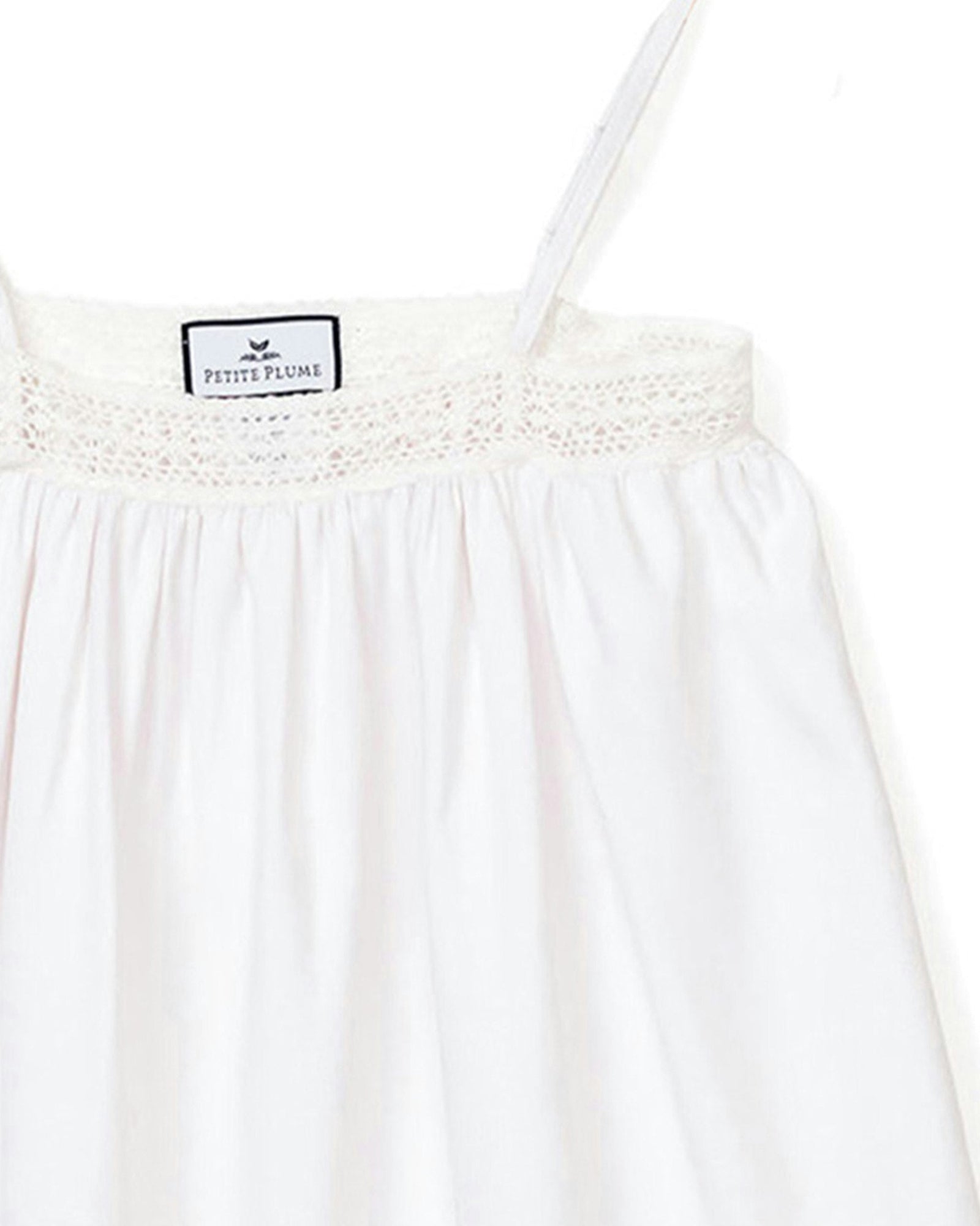Girl's Twill Lily Nightgown in Fleurs de Rose in White#Color_White