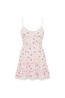 Solbina Cotton Rose & Bow Mini Dress | Fancy Pink