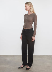 Silk Rib Essential Cardigan | Mushroom