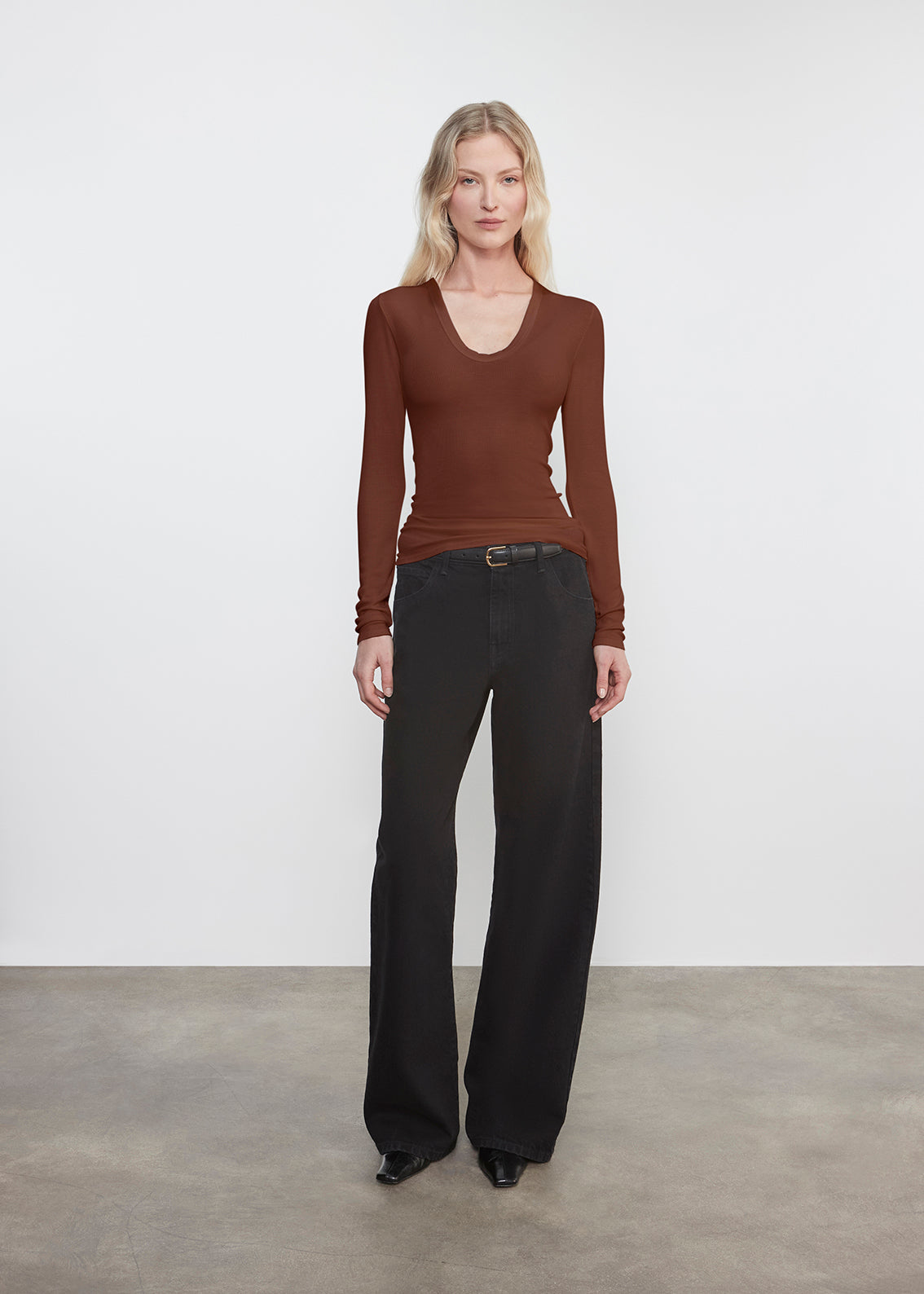 Silk Rib L/S U | Nutshell