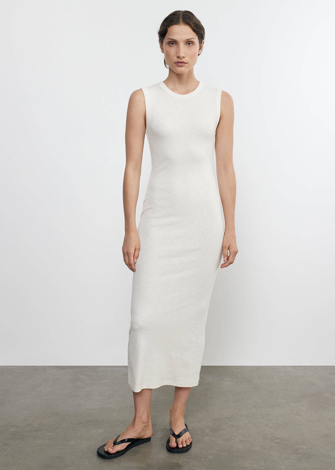 Textured Knit Sleeveless Maxi Dress | Vanilla