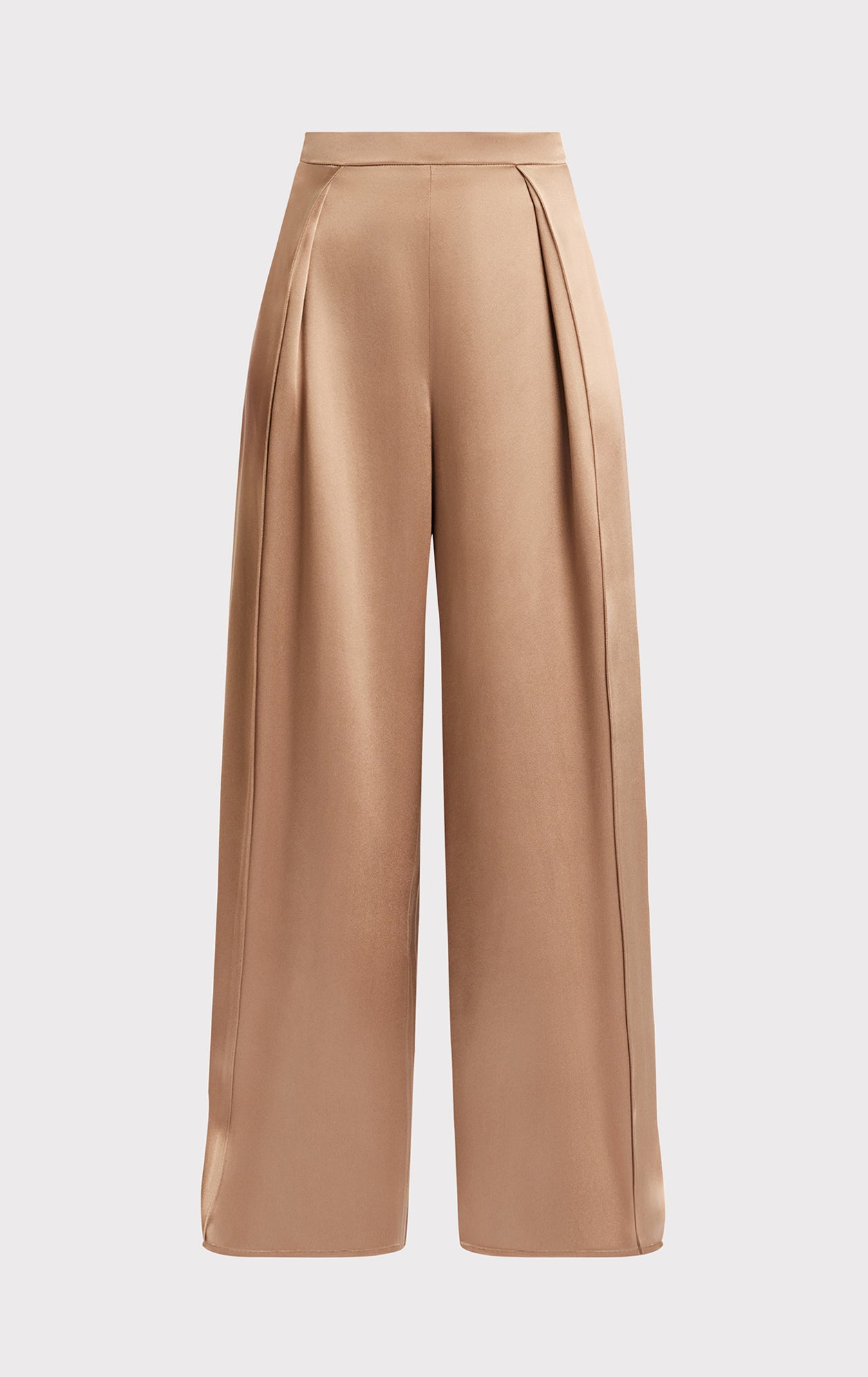 Icon High Waist Silk Wide Leg Pants | Toffee