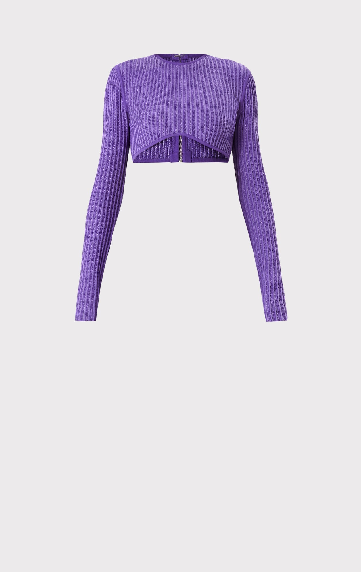 Sheer Striped Cropped Top | Ultraviolet