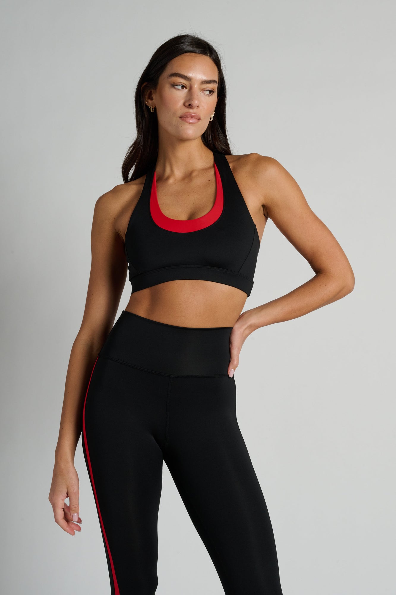 Soul by SoulCycle | Double Up Bra | Black/Red