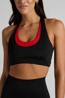 Soul by SoulCycle | Double Up Bra | Black/Red