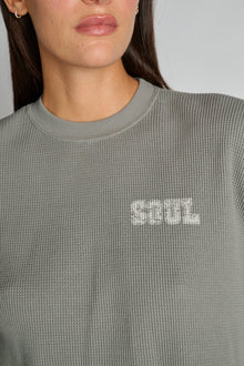 Soul by SoulCycle | Julia Long Sleeve Waffle | Grey