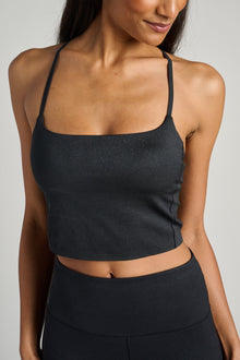 Rhone | Shimmer Longline Bra | Black