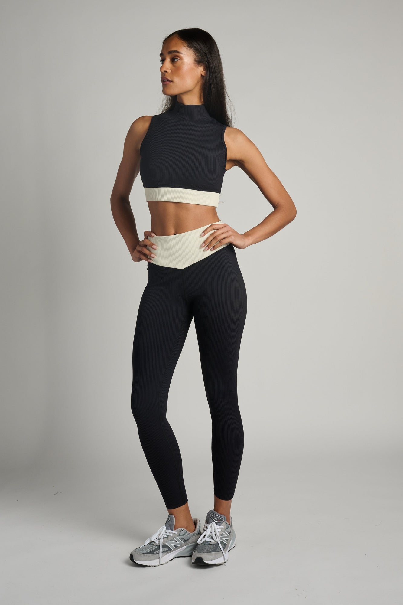 Year of Ours | Ribbed Contrast Bodhi Bra | Black/White