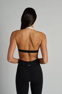 437 | The Halter Bra | Black And Creme
