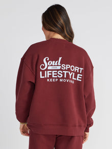 Soul by SoulCycle | Sam  Soul Sport Crew | Maroon