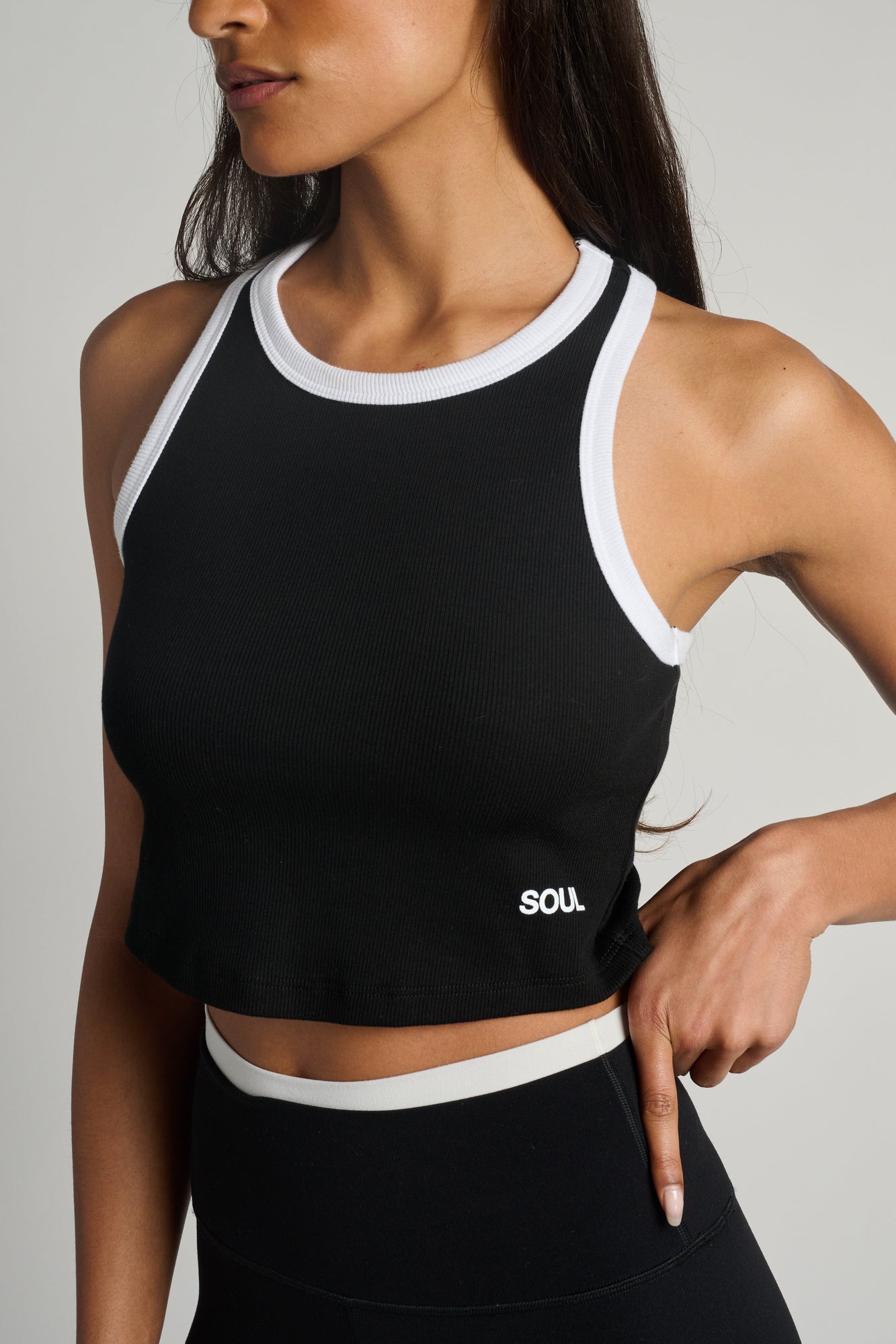 Soul by SoulCycle | Women'S Take It Home Ribbed Tank | Black/White