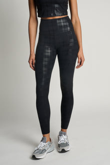 Beyond Yoga | High Waisted Midi Legging | Plaid Foil Black