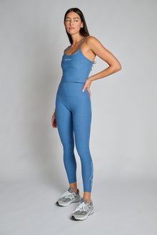 Beyond Yoga | Spacedye Slim Racerback Cropped Tank | Washed Denim