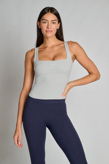 437 | The Square Tank | Heather Grey