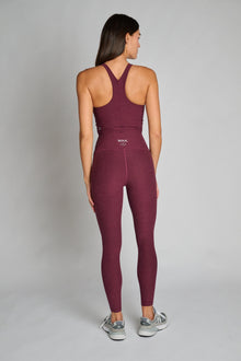 Beyond Yoga | Spacedye Refocus Cropped Tank | Midnight Burgundy Heather