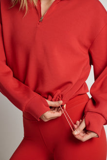 Varley | Sian Cropped Half Zip | Red