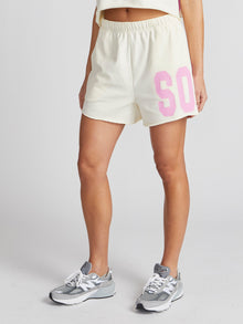 The Mayfair Group | Soul Always Vintage Sweatshort | White/Pink