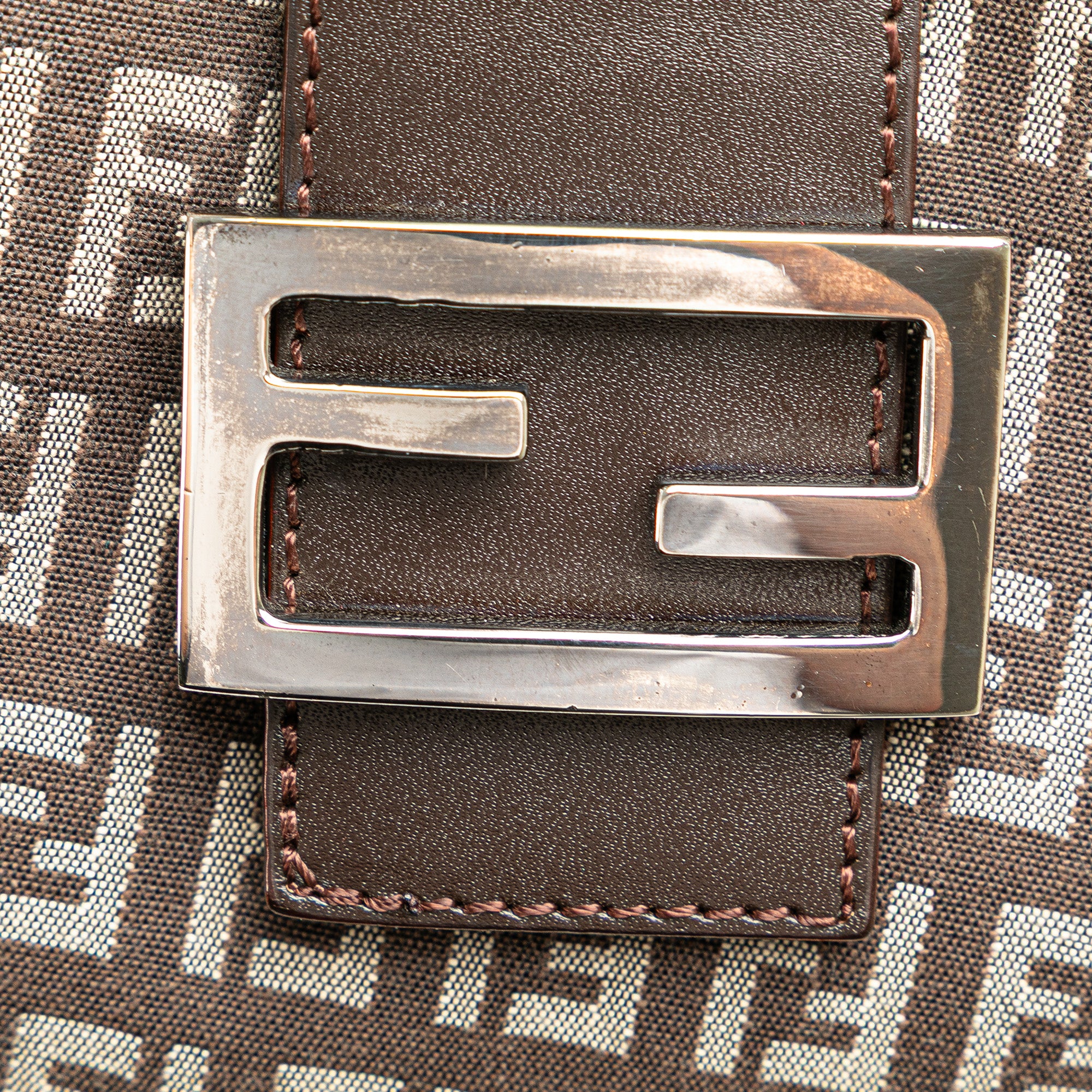 Fendi | Pre-Owned Zucchino Canvas Shoulder Bag | Brown