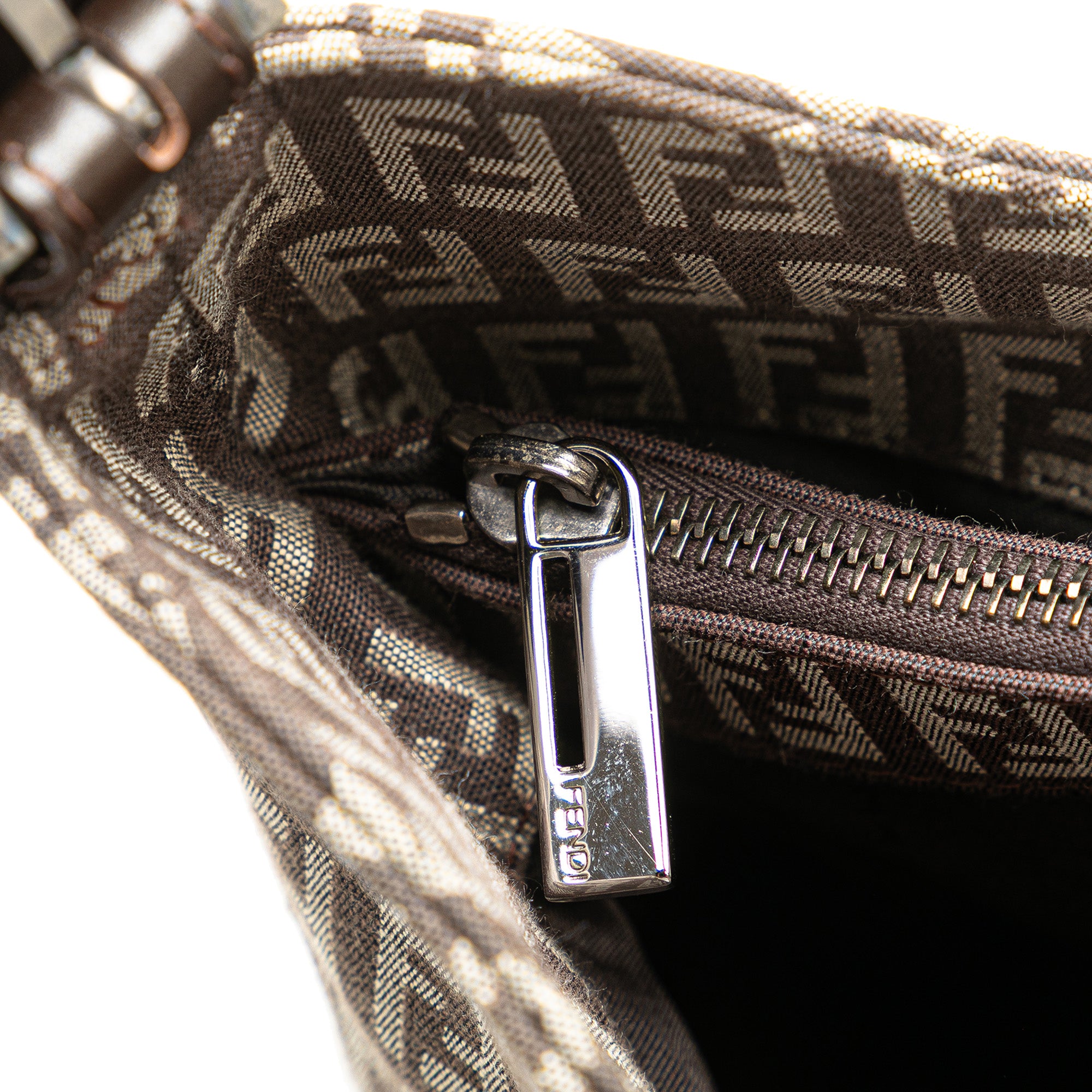 Fendi | Pre-Owned Zucchino Canvas Shoulder Bag | Brown