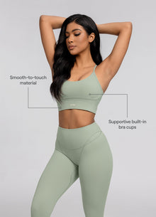 Seamless Crossback Bra | Sage Green