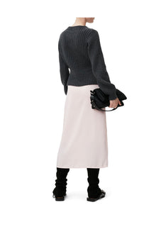 Satin Midi Skirt | Light Lilac