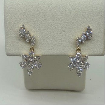 Magnolia Climber Studs | 10K Yellow Gold | 0.86 CTW (Approx) White Diamond