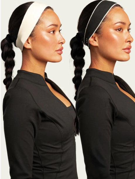 437 | The Micro Headband | Black And Creme