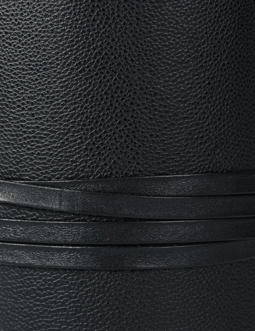 Undone Corset Pebble Leather Belt | Black