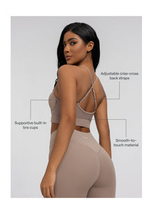 Seamless Crossback Bra | Cocoa