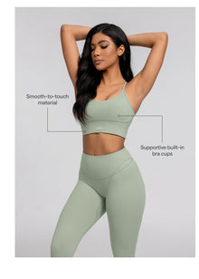 Seamless Crossback Bra | Sage Green