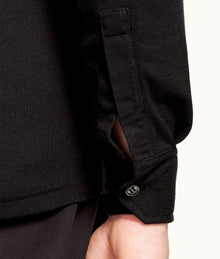 Sebastian Cashmere Tailored Fit Long-Sleeve Cashmere Polo Shirt | Black