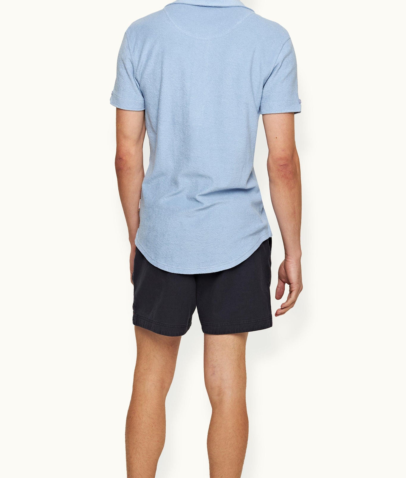 Sebastian  Towelling Tailored Fit Organic Cotton Towelling Polo Shirt | Blue Ash