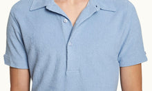 Sebastian  Towelling Tailored Fit Organic Cotton Towelling Polo Shirt | Blue Ash