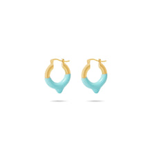 The Blue Enamel Hoop | 18K Yellow Gold-Plated