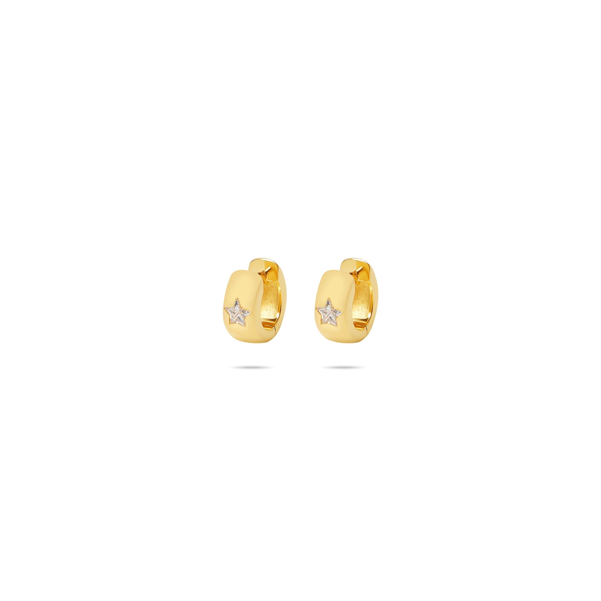 The Star Dome Huggie | 18K Yellow Gold-Plated