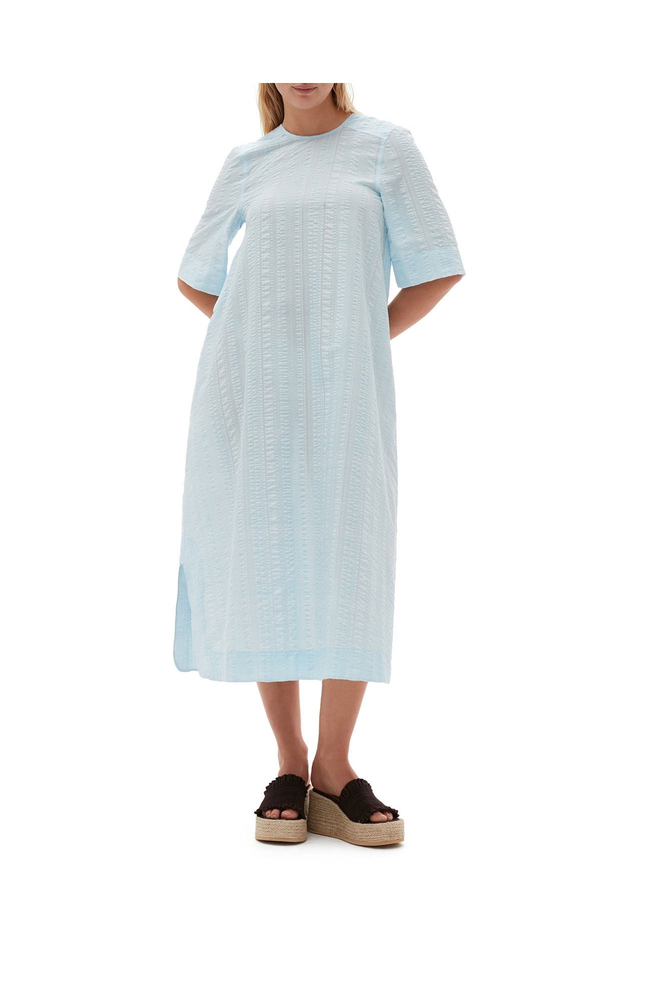 Seersucker Check Maxi Dress | Ice Water