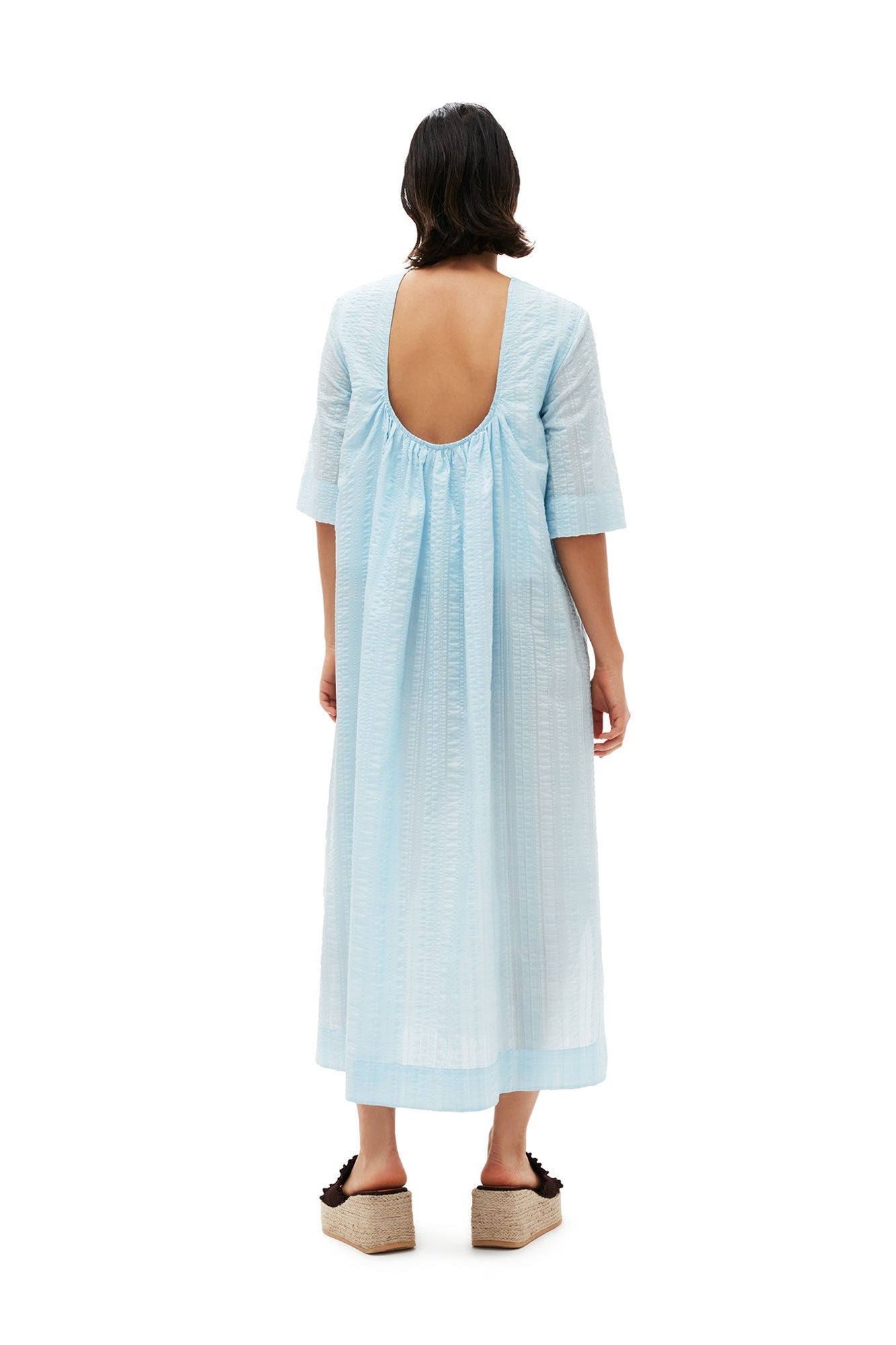 Seersucker Check Maxi Dress | Ice Water
