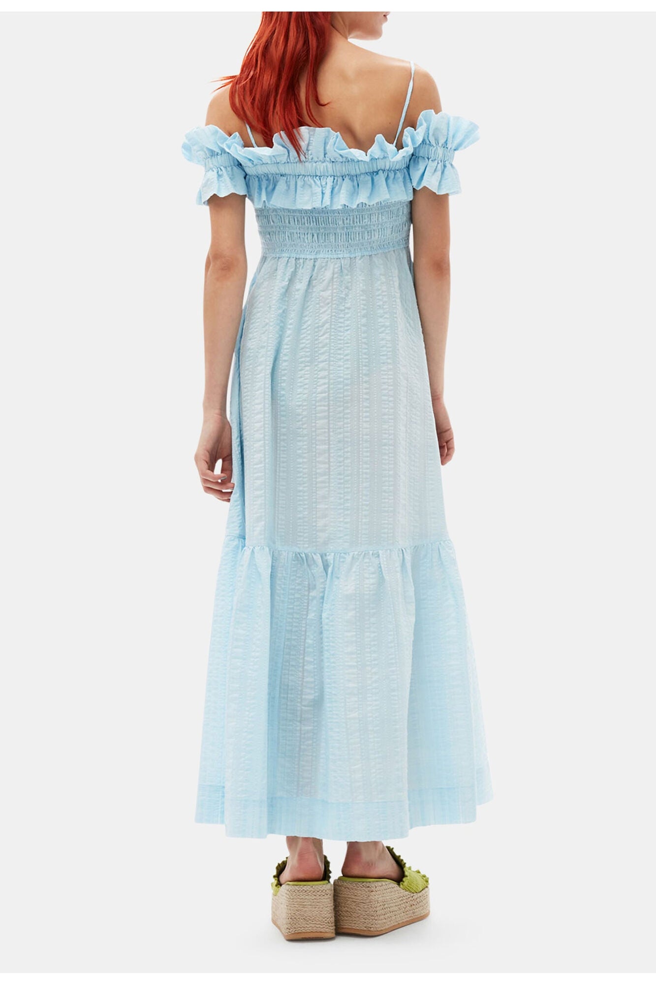 Seersucker Check Smock Maxi Dress | Ice Water